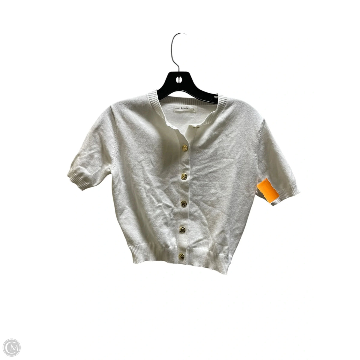 Sweater Short Sleeve By Moon And Madison In White, Size: M