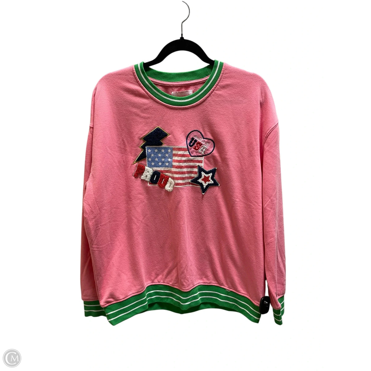Sweatshirt Crewneck By Simply Southern In Pink, Size: L