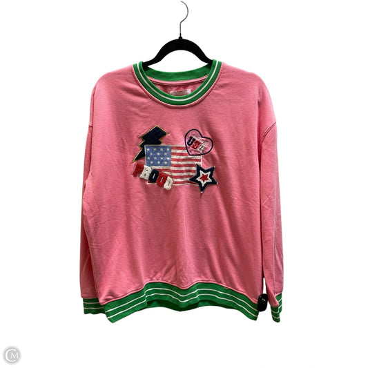 Sweatshirt Crewneck By Simply Southern In Pink, Size: L