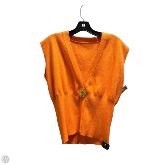 Top Sleeveless By Commense In Orange, Size: M