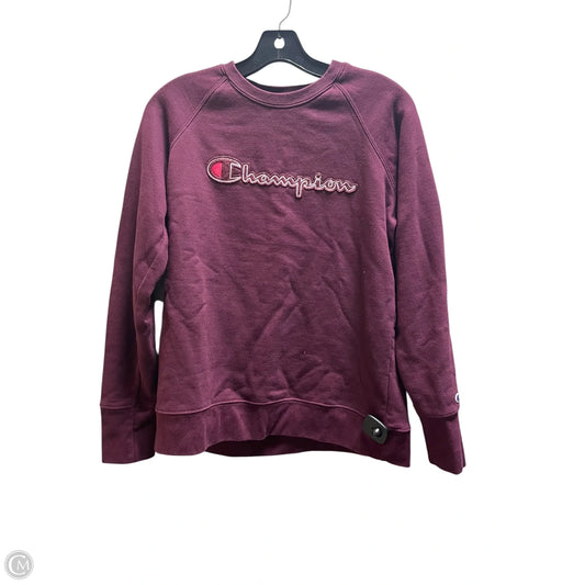 Sweatshirt Crewneck By Champion In Maroon, Size: S
