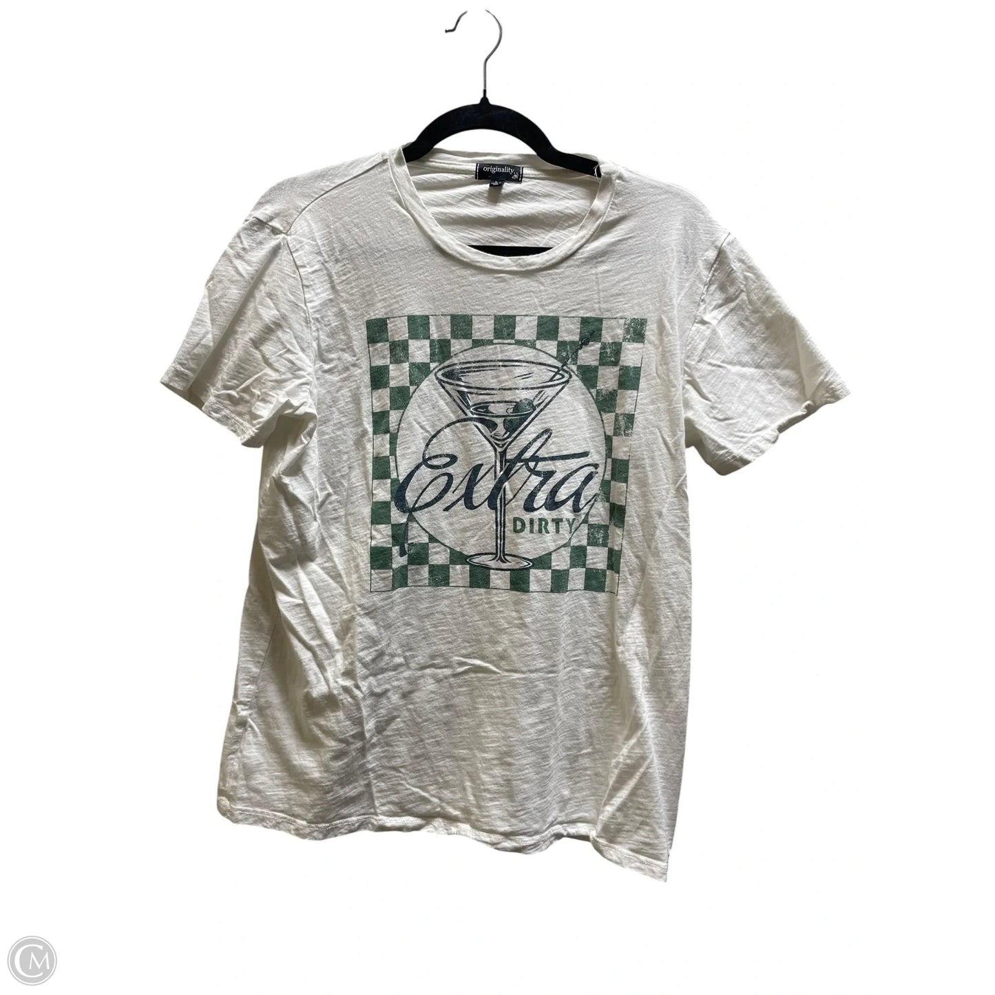 Top Short Sleeve By Originality In White, Size: L