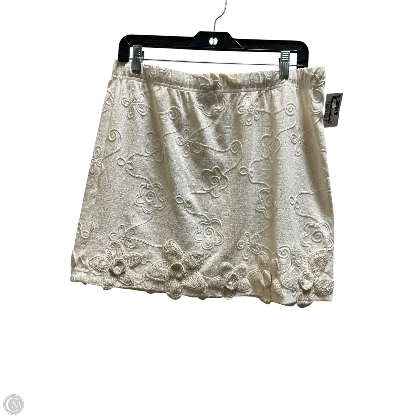 Skirt Mini & Short By Blush In Cream, Size: Xl