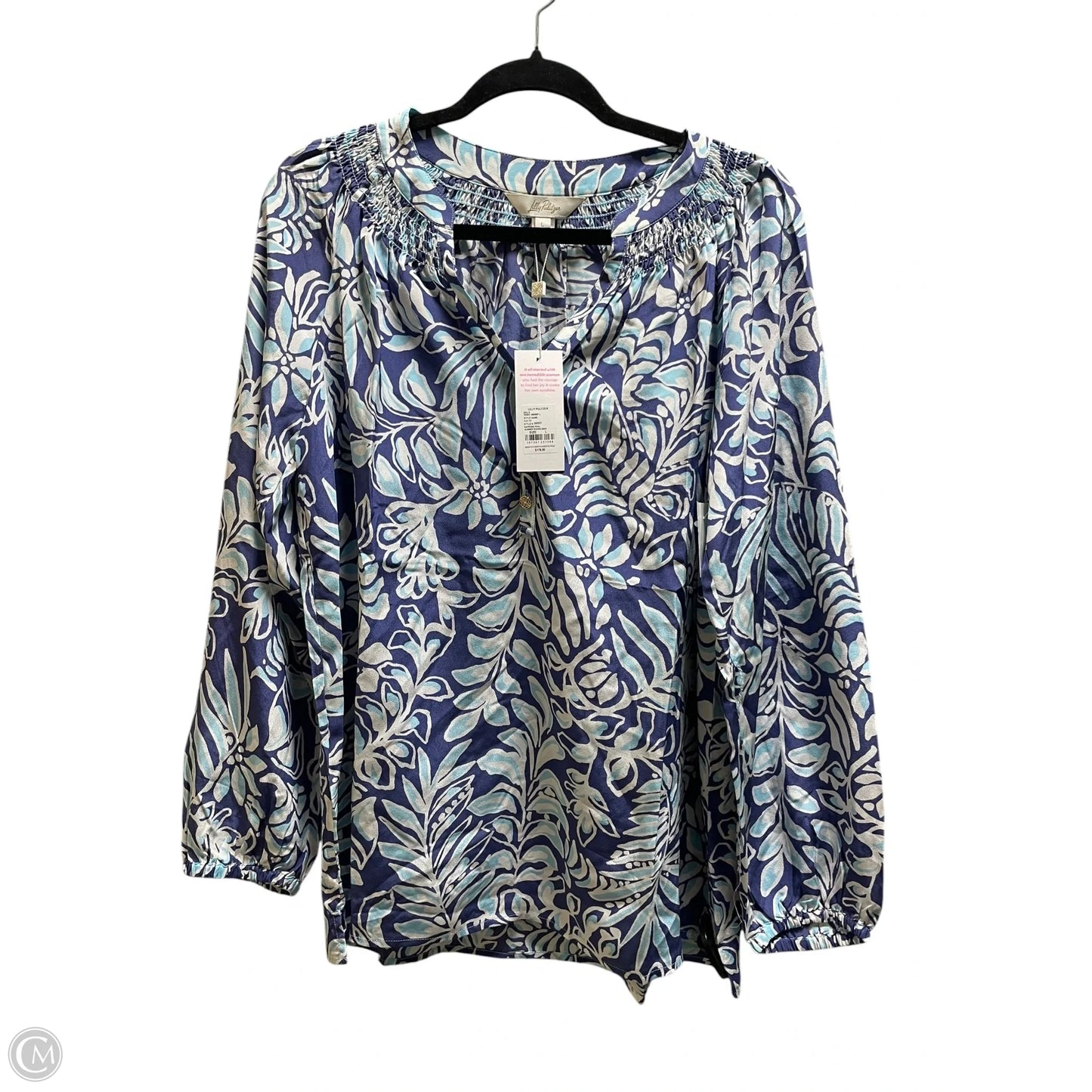 Top Long Sleeve Designer By Lilly Pulitzer In Blue, Size: L