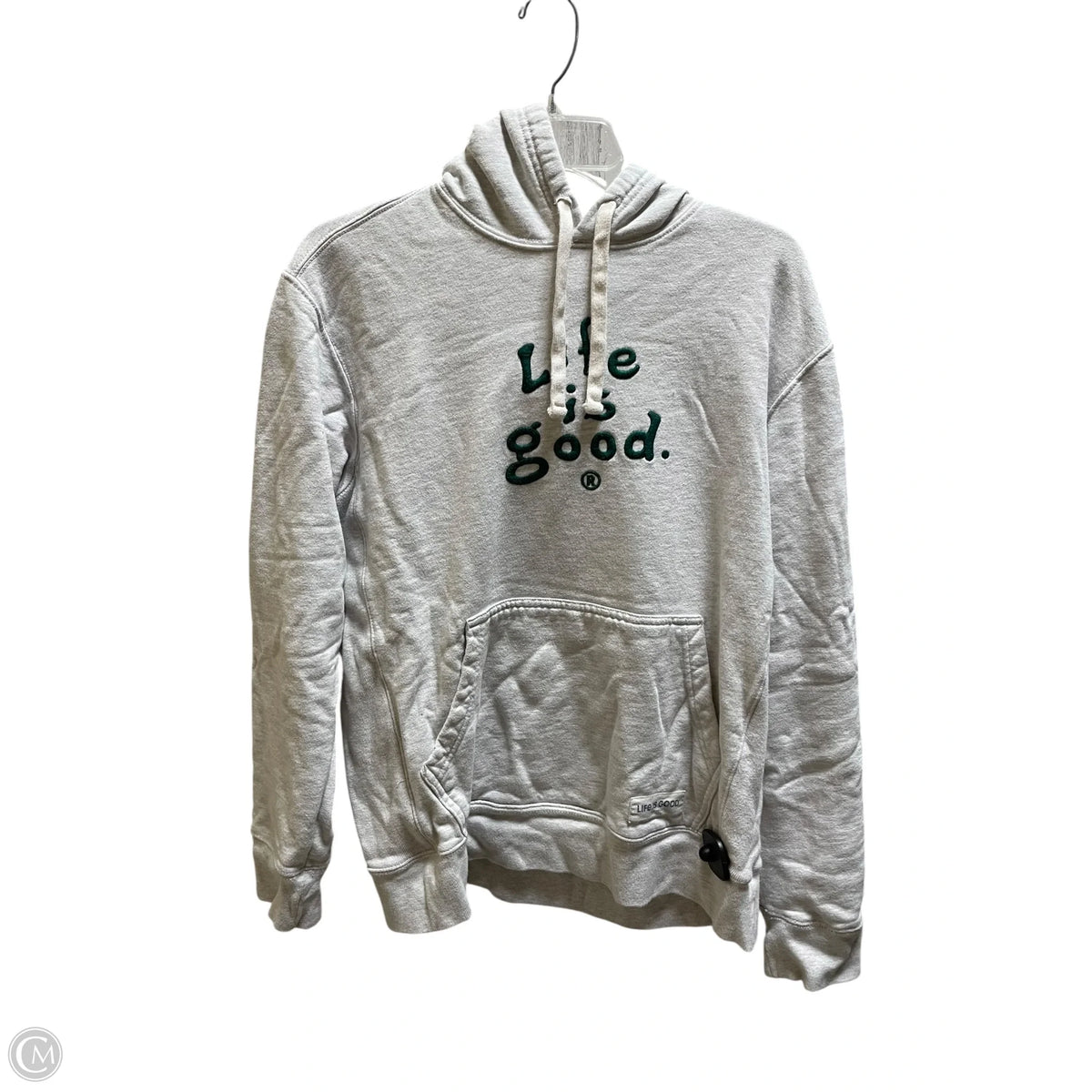 Sweatshirt Hoodie By Life Is Good In Grey, Size: M