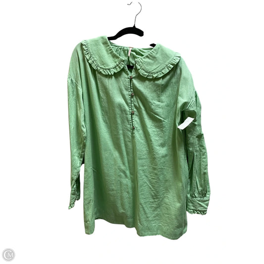 Top Long Sleeve By Free People In Green, Size: S