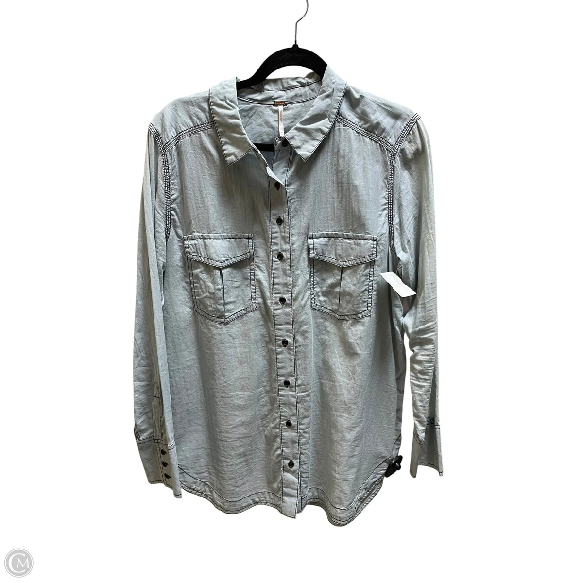 Top Long Sleeve By Free People In Blue Denim, Size: M