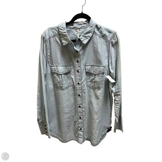 Top Long Sleeve By Free People In Blue Denim, Size: M