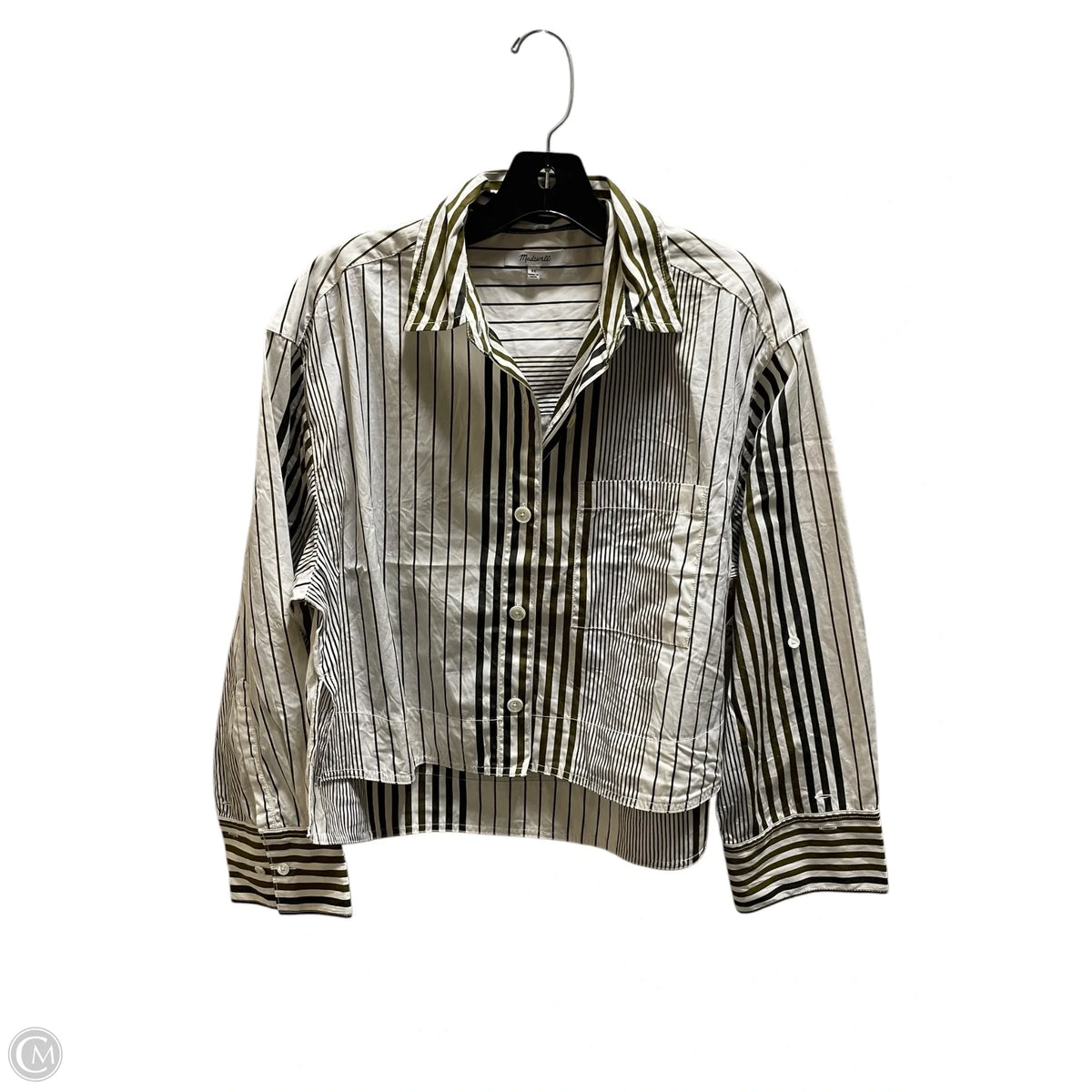 Top Long Sleeve By Madewell In Striped Pattern, Size: Xs