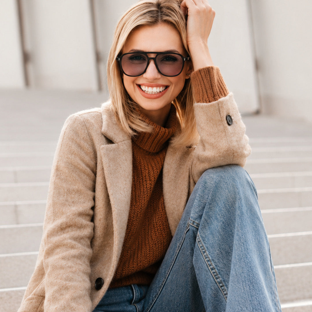 blonde women smiling